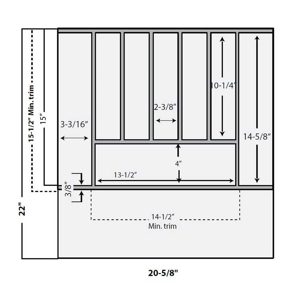 TRIMMABLE CUTLERY INSERT - 20-5/8"