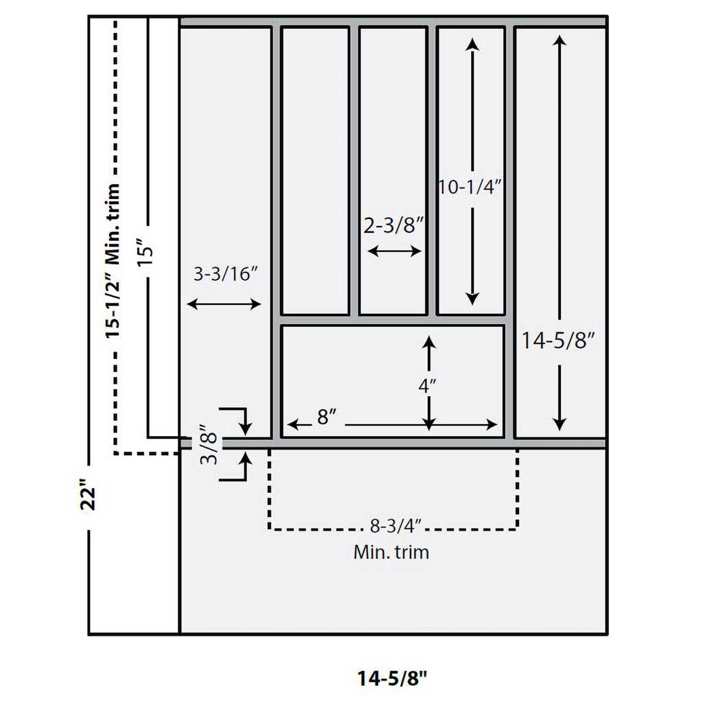 TRIMMABLE CUTLERY INSERT - 14-5/8"